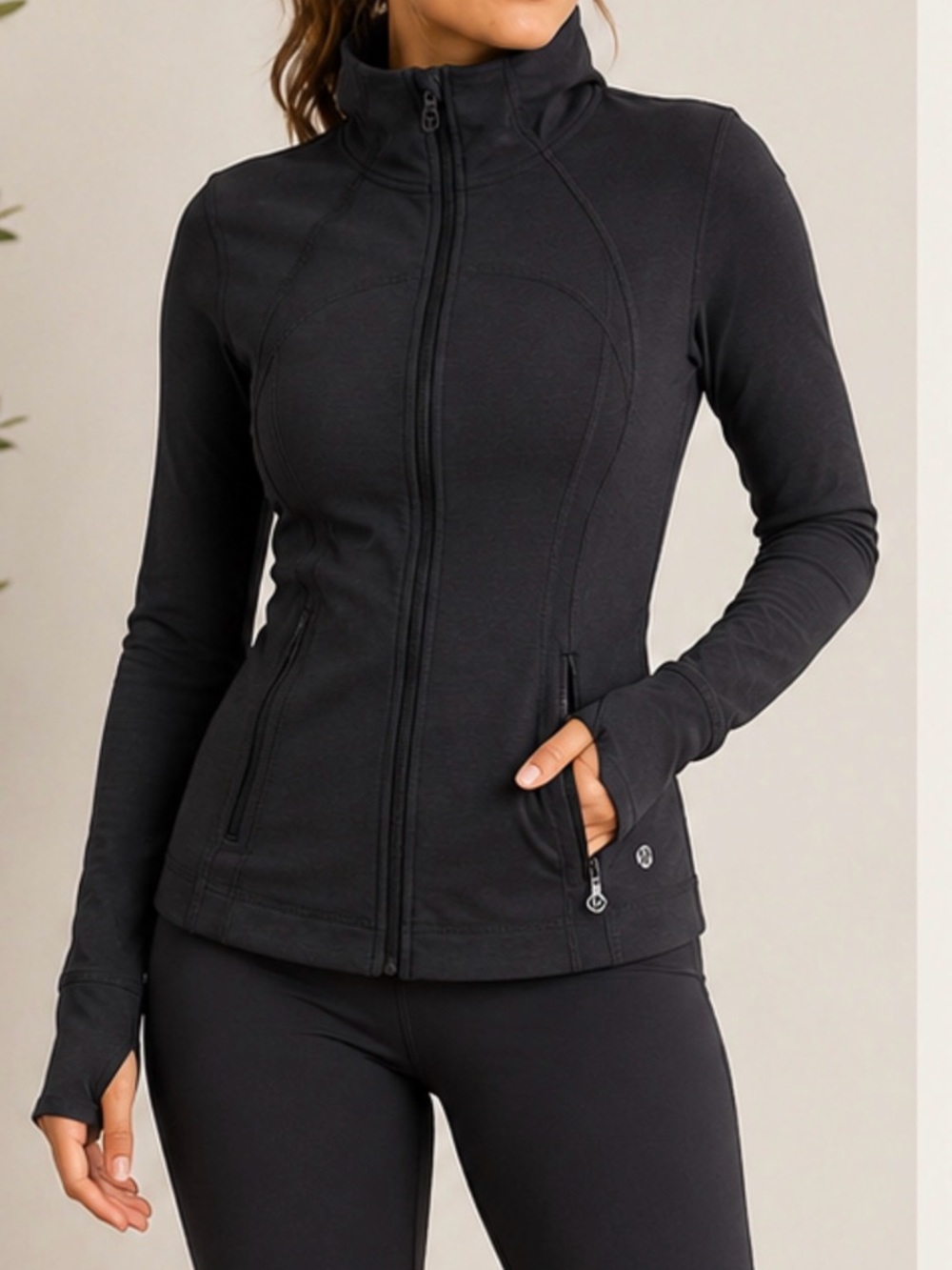 lululemon athletica Black Slim Zip-Up Utility Jacket